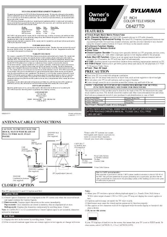 Mode d'emploi FUNAI C6427TD