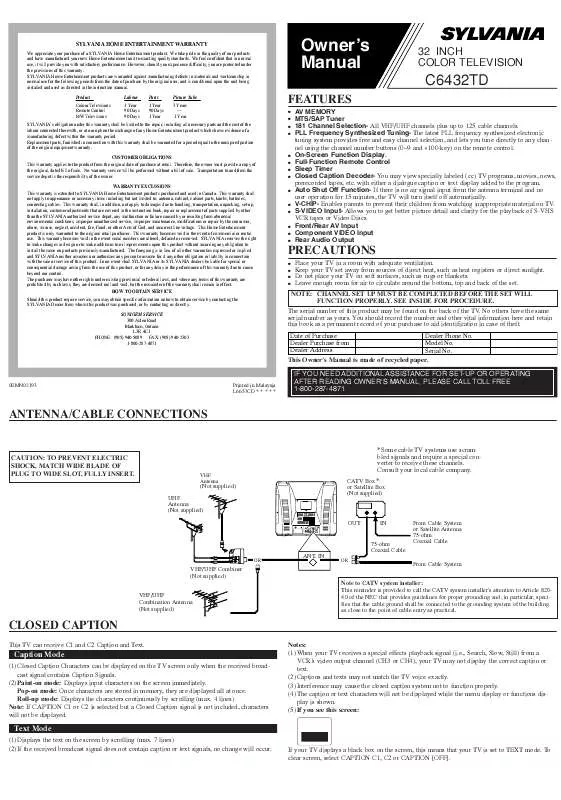 Mode d'emploi FUNAI C6432TD