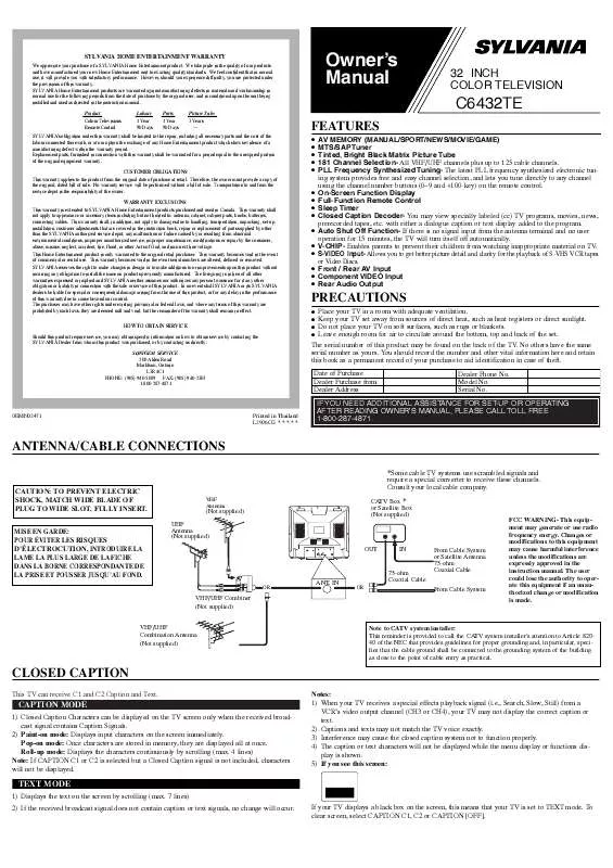 Mode d'emploi FUNAI C6432TE