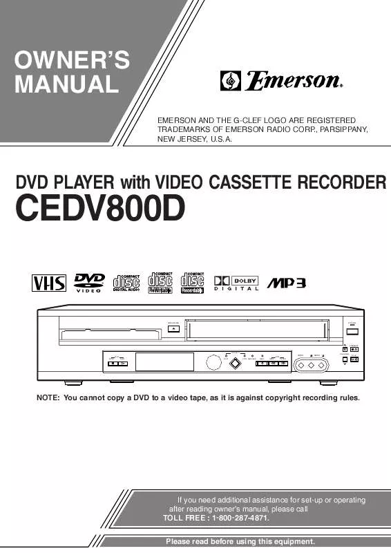 Mode d'emploi FUNAI CEDV800D