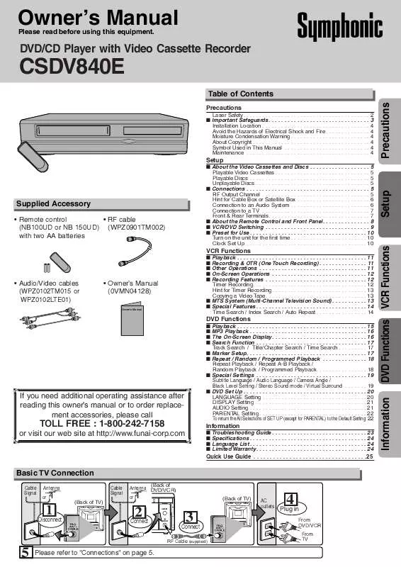 Mode d'emploi FUNAI CSDV840E