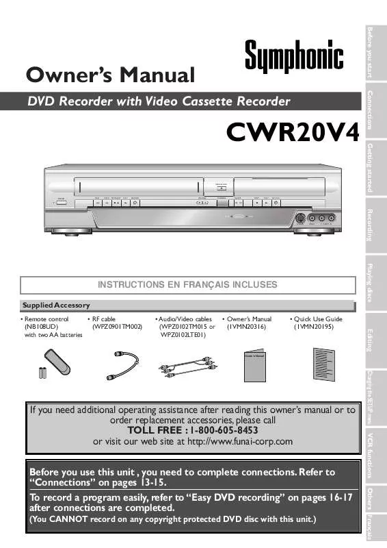 Mode d'emploi FUNAI CWR20V4