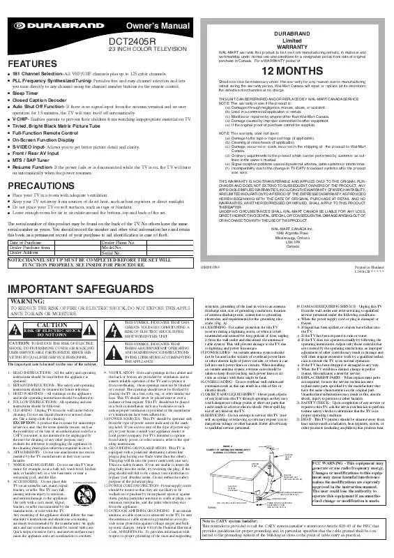 Mode d'emploi FUNAI DCT2405R