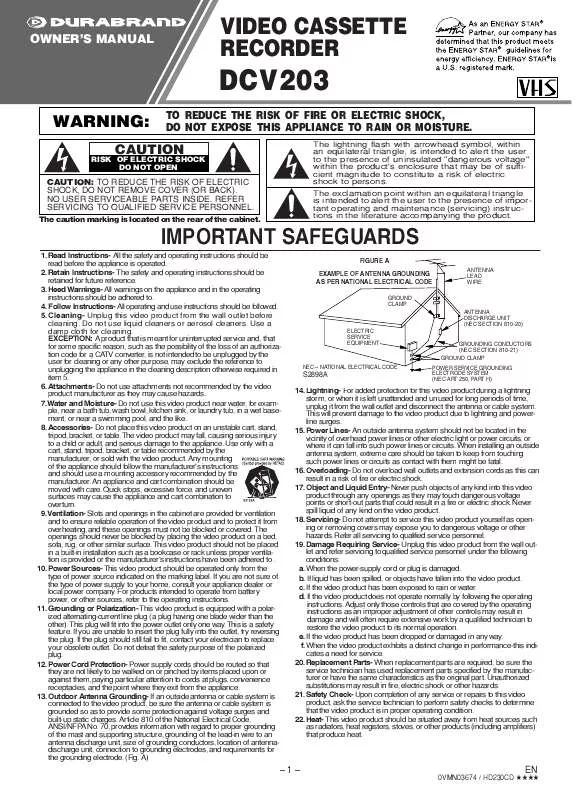 Mode d'emploi FUNAI DCV203