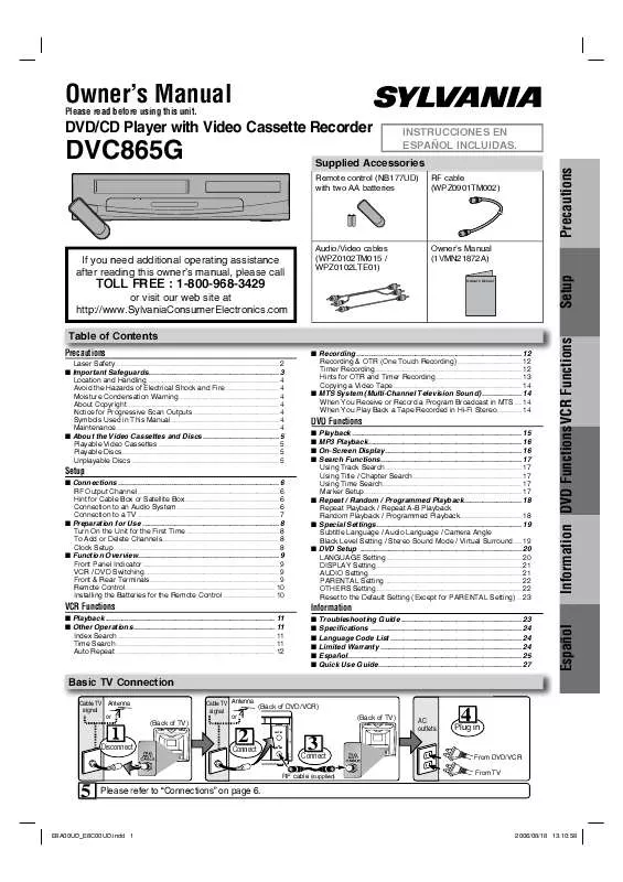 Mode d'emploi FUNAI DVC865G