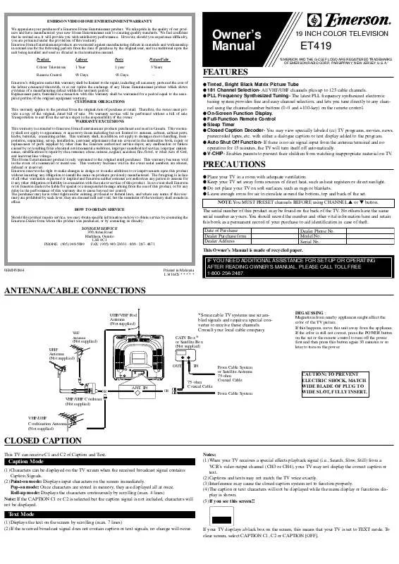 Mode d'emploi FUNAI ET419