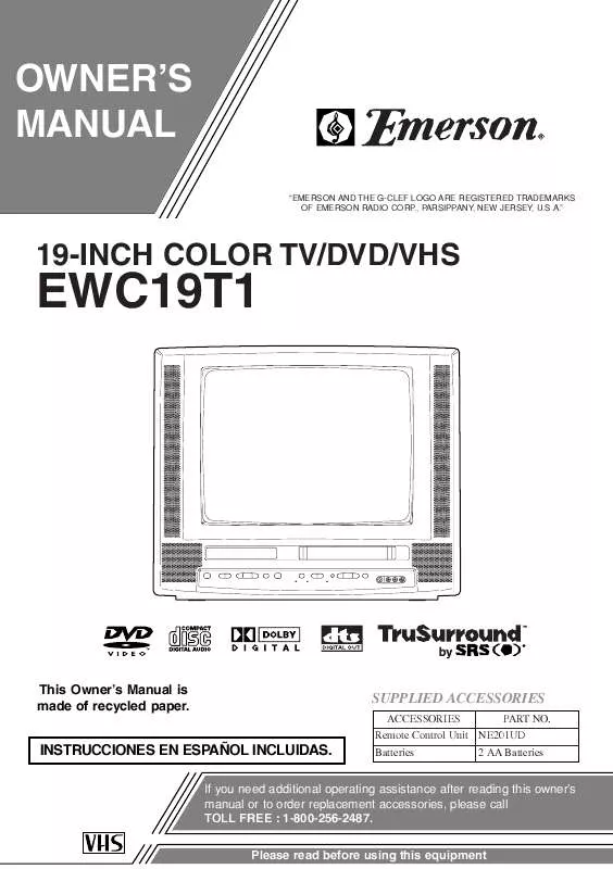 Mode d'emploi FUNAI EWC19T1