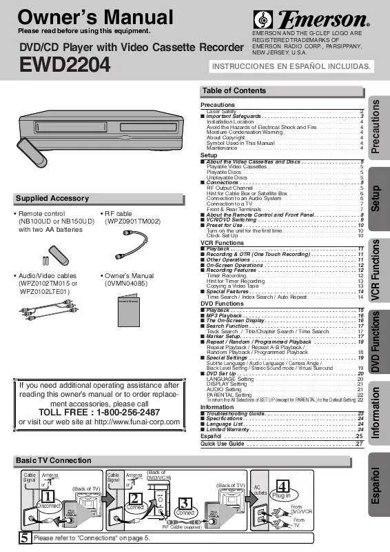 Mode d'emploi FUNAI EWD2204