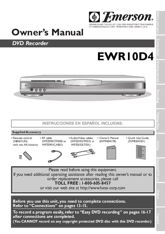 Mode d'emploi FUNAI EWR10D4