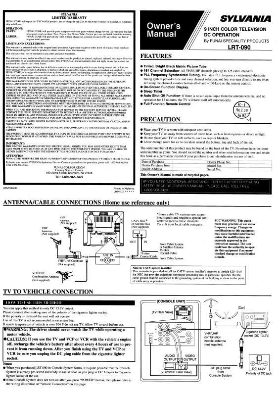 Mode d'emploi FUNAI LRT090