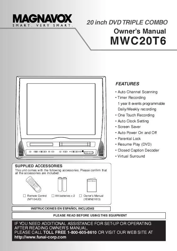 Mode d'emploi FUNAI MWC20T6