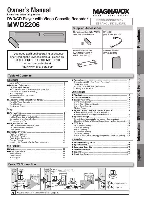 Mode d'emploi FUNAI MWD2206