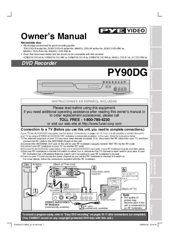 Mode d'emploi FUNAI PY90DG