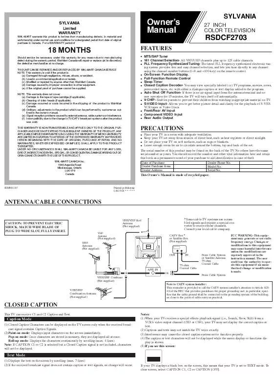 Mode d'emploi FUNAI RSDCF2703