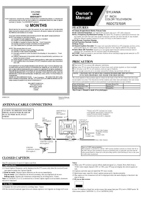 Mode d'emploi FUNAI RSDCT2703R