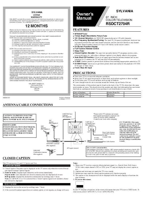 Mode d'emploi FUNAI RSDCT2704R