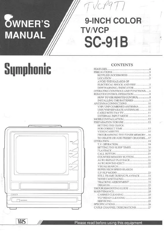 Mode d'emploi FUNAI SC91B