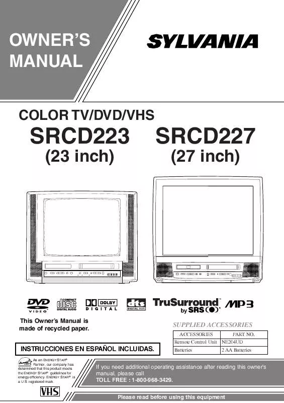 Mode d'emploi FUNAI SRCD223