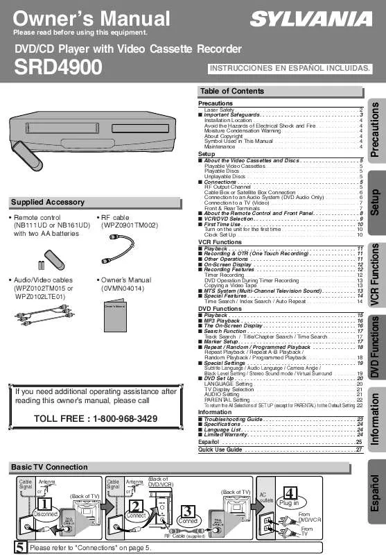 Mode d'emploi FUNAI SRD4900