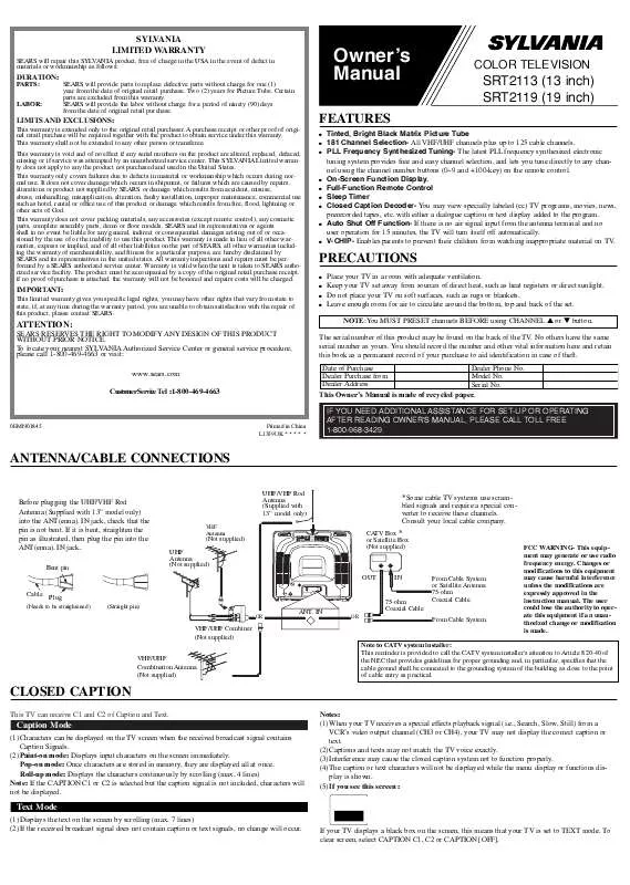 Mode d'emploi FUNAI SRT2119