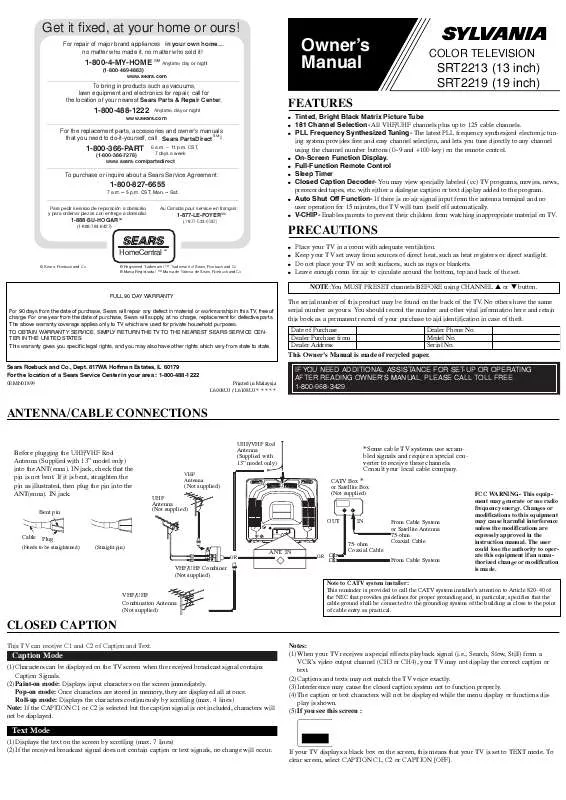 Mode d'emploi FUNAI SRT2213