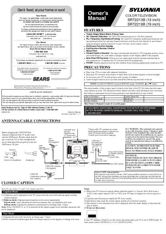 Mode d'emploi FUNAI SRT2213B