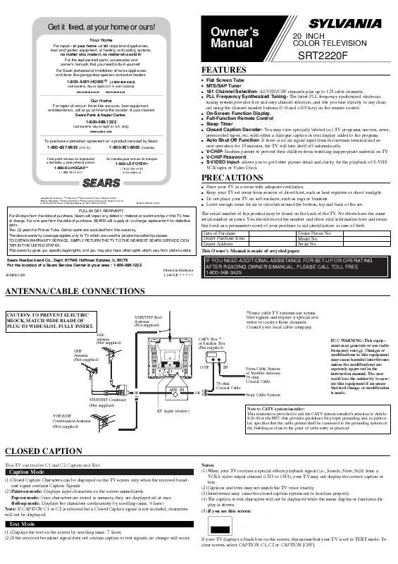 Mode d'emploi FUNAI SRT2220F