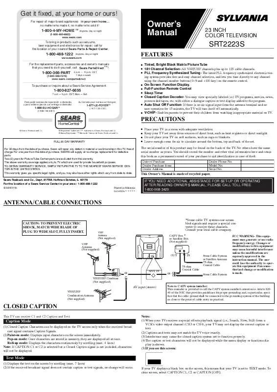 Mode d'emploi FUNAI SRT2223S