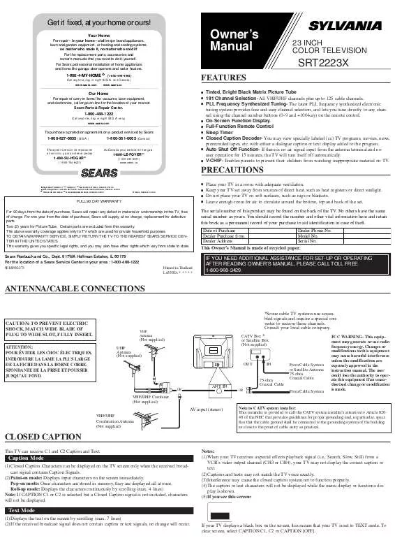 Mode d'emploi FUNAI SRT2223X