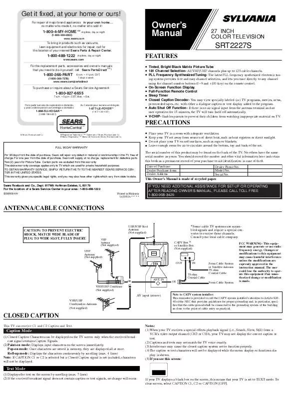 Mode d'emploi FUNAI SRT2227S