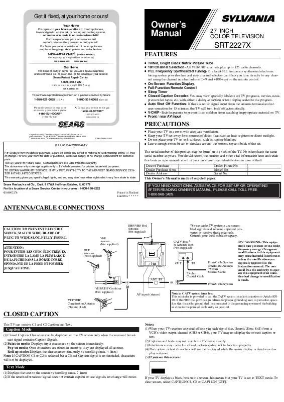 Mode d'emploi FUNAI SRT2227X