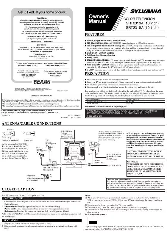 Mode d'emploi FUNAI SRT2313A