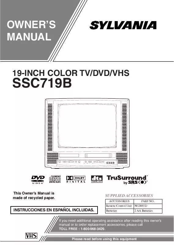 Mode d'emploi FUNAI SSC719B