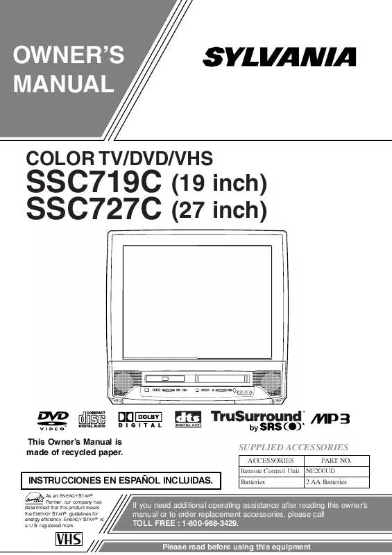 Mode d'emploi FUNAI SSC727C