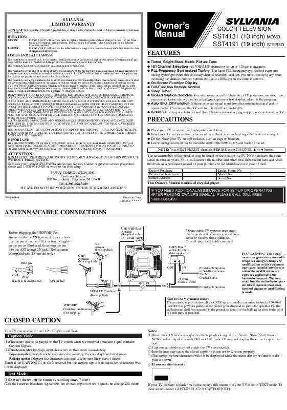 Mode d'emploi FUNAI SST4131