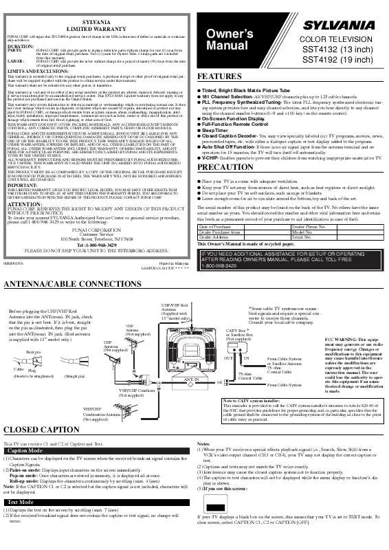 Mode d'emploi FUNAI SST4132