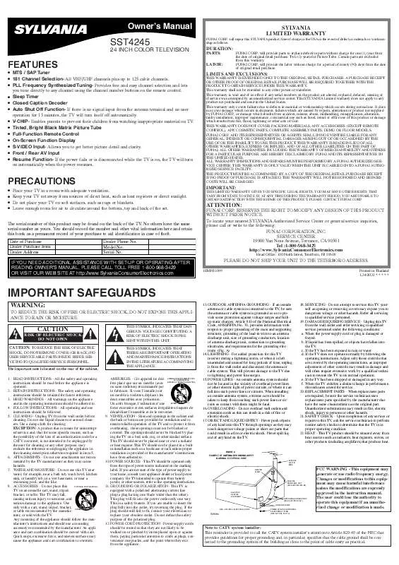 Mode d'emploi FUNAI SST4245