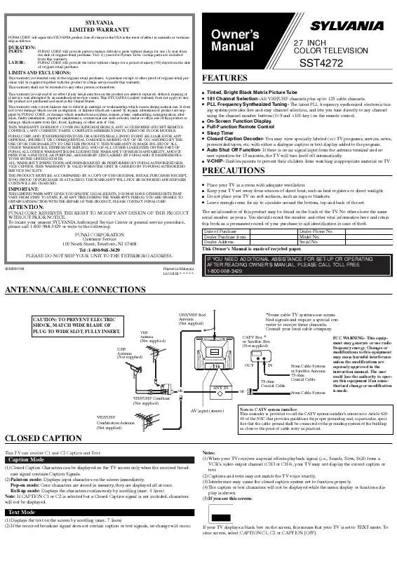 Mode d'emploi FUNAI SST4272