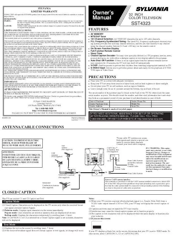 Mode d'emploi FUNAI SST4323