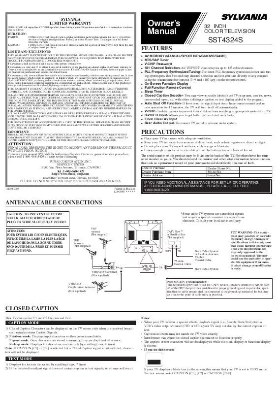 Mode d'emploi FUNAI SST4324S