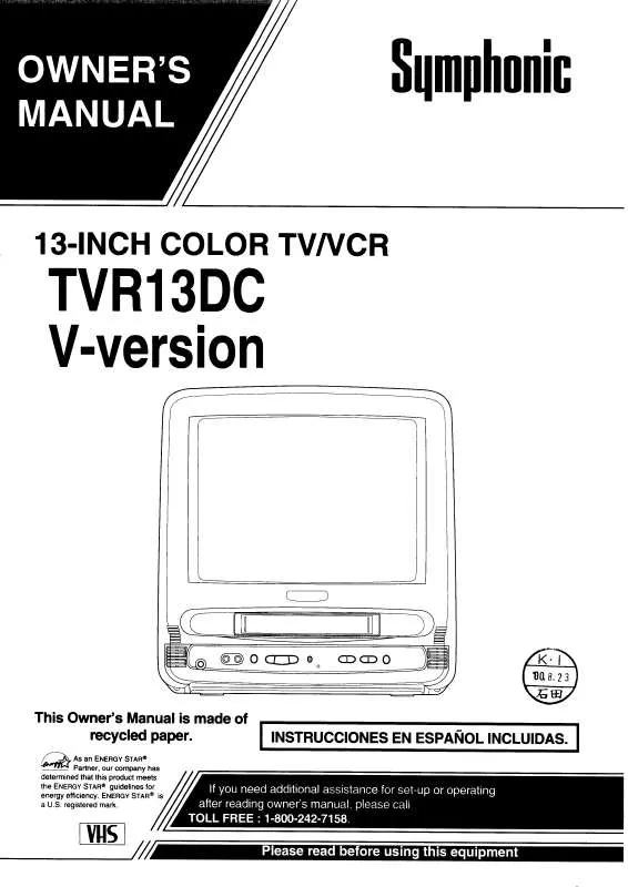 Mode d'emploi FUNAI TVR13DC