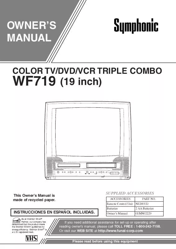 Mode d'emploi FUNAI WF719