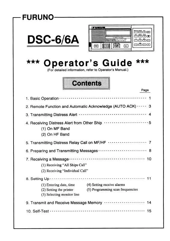 Mode d'emploi FURUNO DSC-6A