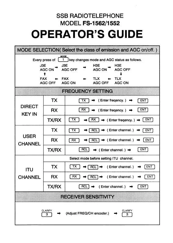 Mode d'emploi FURUNO FS-1552