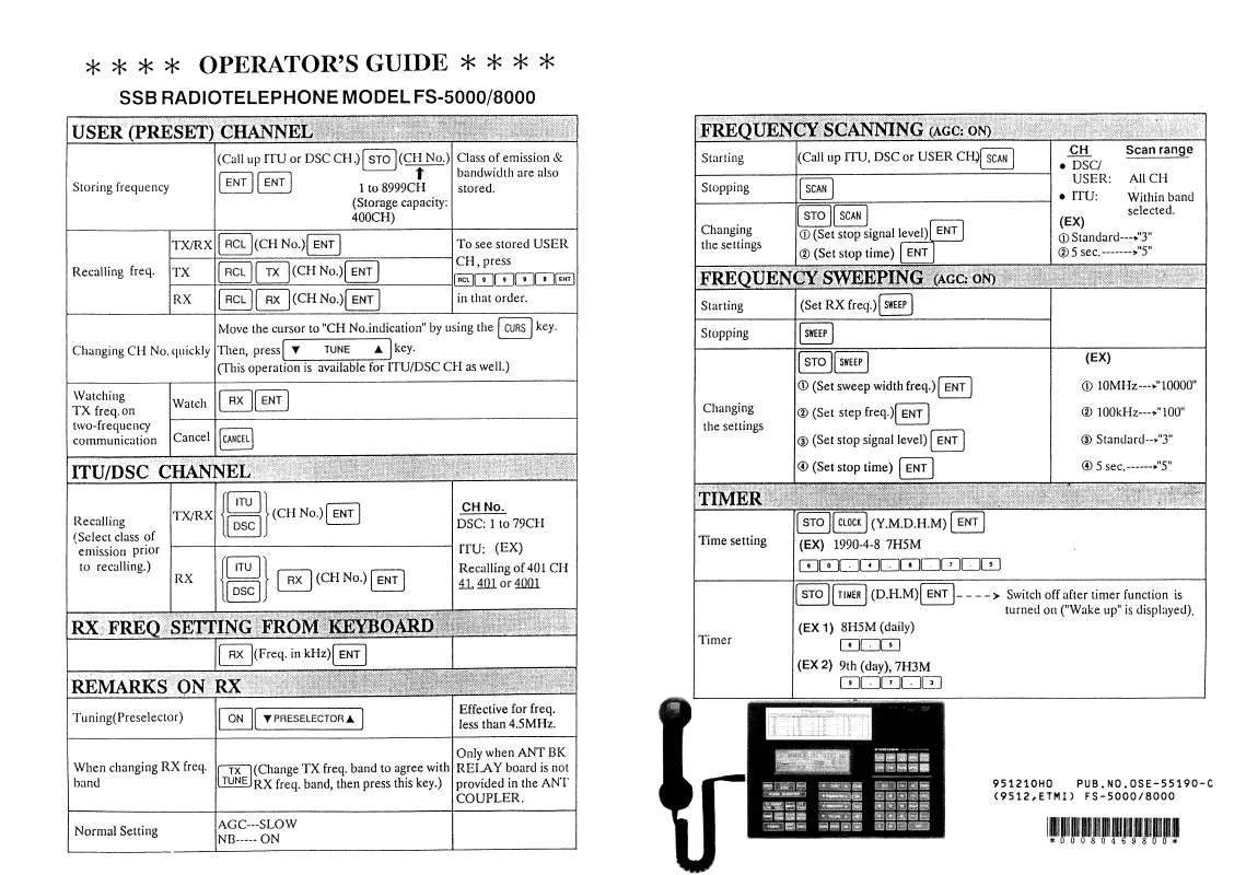 Mode d'emploi FURUNO FS-8000