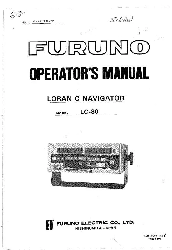 Mode d'emploi FURUNO LC-80