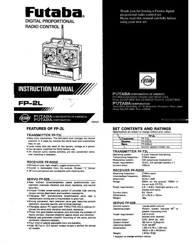 Mode d'emploi FUTABA FP-2L