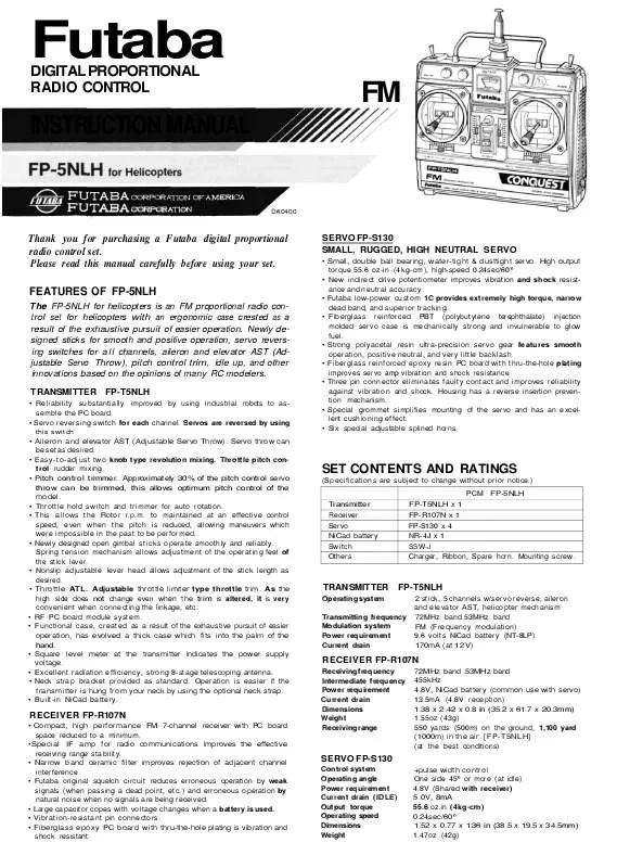 Mode d'emploi FUTABA FP-5NLH