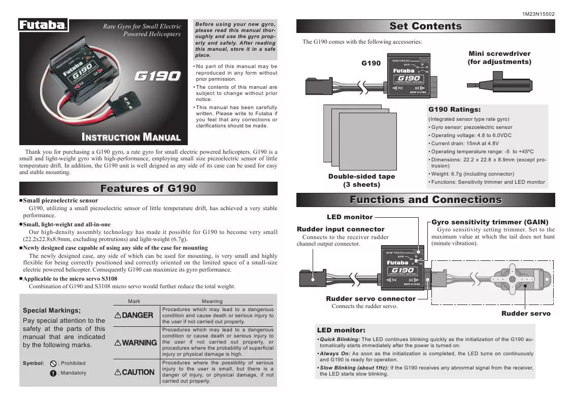 Mode d'emploi FUTABA G190