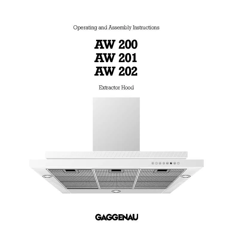 Mode d'emploi GAGGENAU AW 201